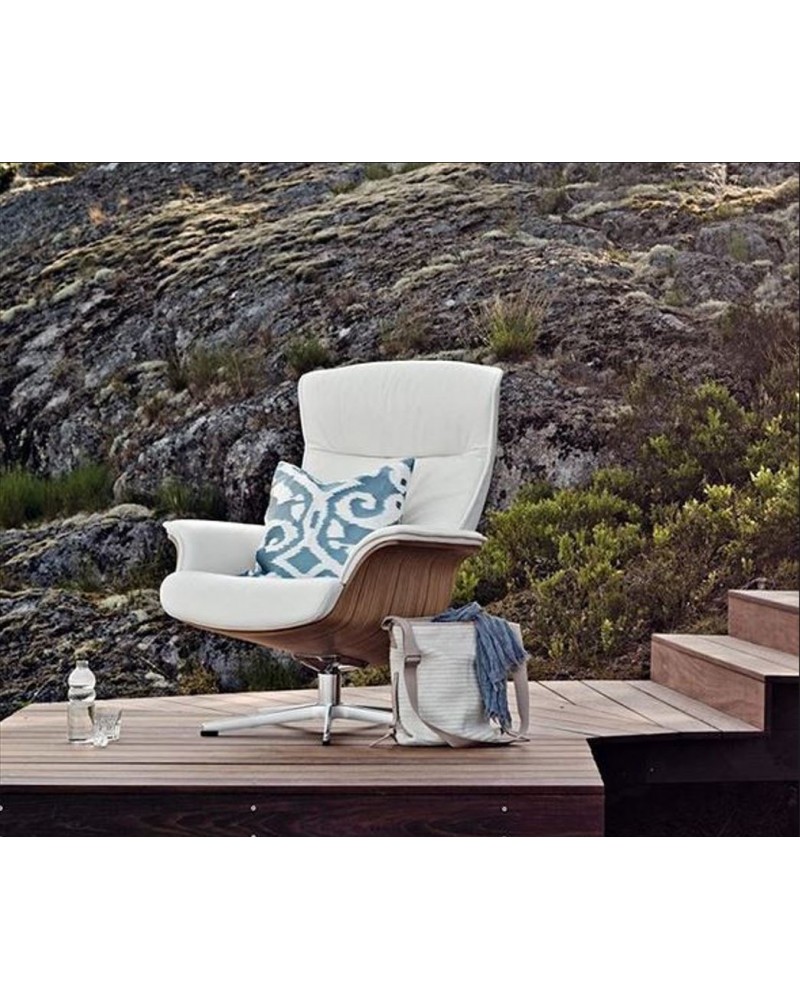 Chaise De Jardin En Bois D'Acacia Avec Repose-Pieds Et Coussins - Confort Extérieur Marron - Charge 120 Kg - 3
